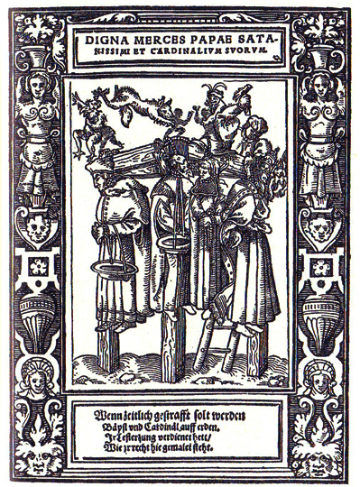 Ritratto allegorico del papato punito, 1545.